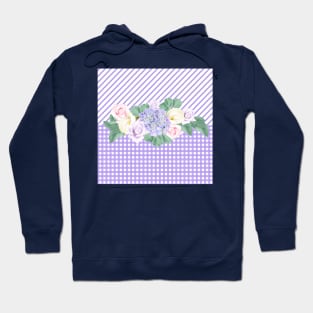 Purple Gingham,hydrangeas,calla lilies, roses,country Hoodie